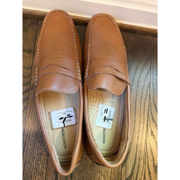 Nordstrom Mens Shop Brown Leather Driving Moccasins Slip Ons Size Mens 12 US main image 6